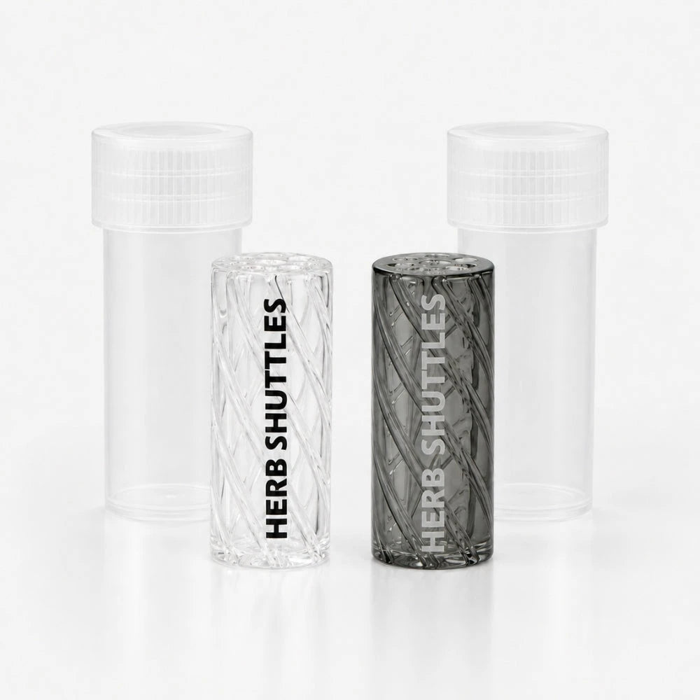 Herb Shuttles Glasfilter Spiral-Tip 12mm - Black & Clear Herb Shuttles